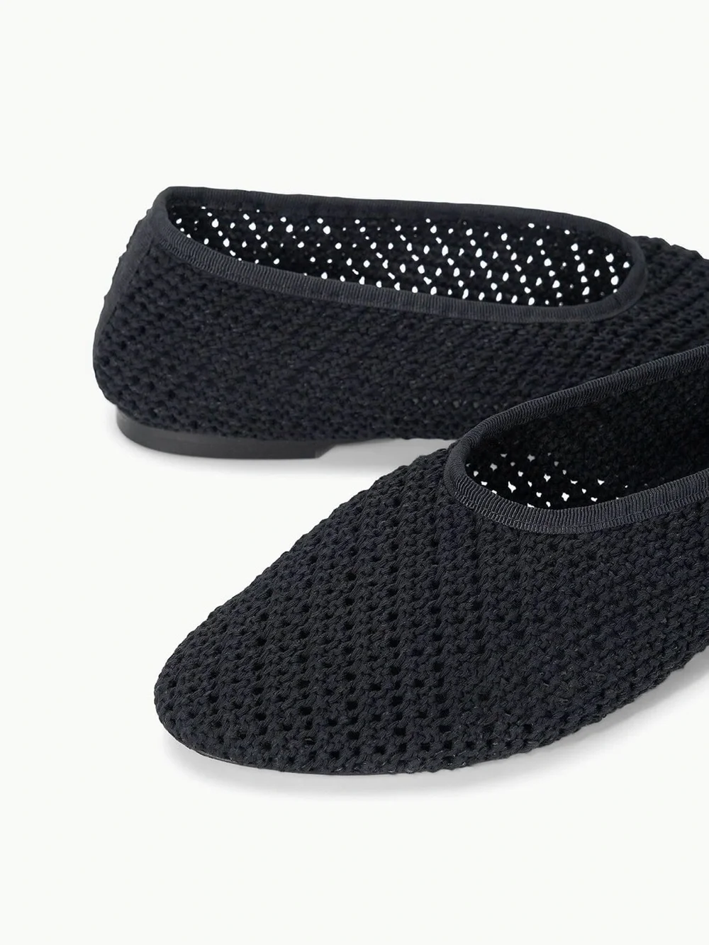 NWOB Staud Alba Black Crochet Ballet Flat Shoes Women’s Size 38/ US 8